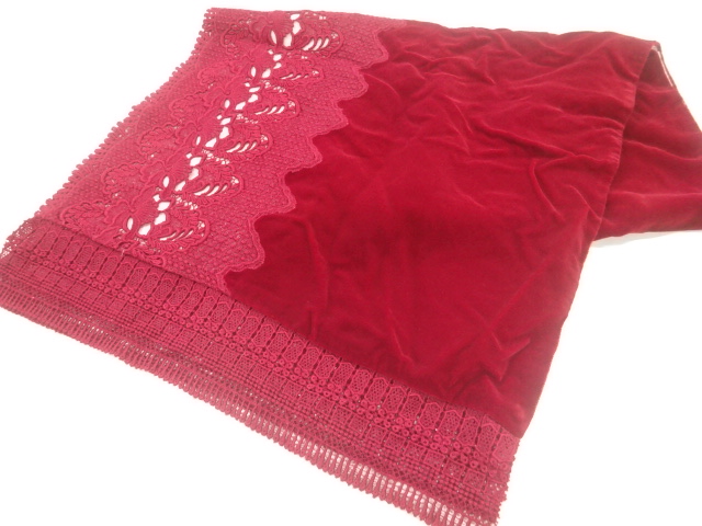 ビロードレース草花模様ショール